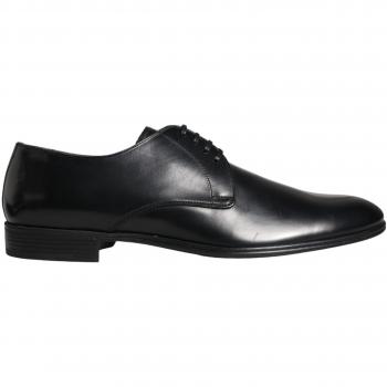 Elegant Black Calfskin Derby Dress Shoes - Size 10.5 US / EU43.5
