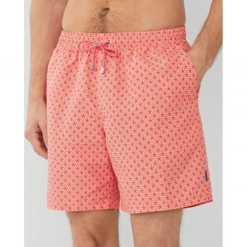 Hackett London - Bañador Bermuda de Hombre con Estampado Floral Geo en Color Naranja