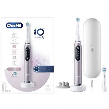 Cepillo eléctrico Oral-B iO 9S Rosa Quartz con Seguimiento 3D, Sensor de Presión y Estuche de Carga