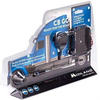 Midland CB-GO Radio CB M-Mini + Antena LC29 cod C1262.02, Negro