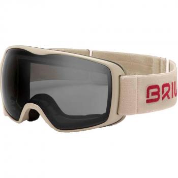 Máscara de nieve Briko Cortina beige con lente espejada gris ahumado