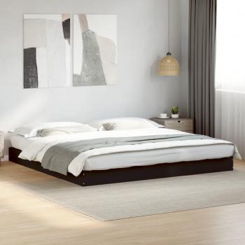 Cama de madera multicapa negra 200x200 cm Vidaxl