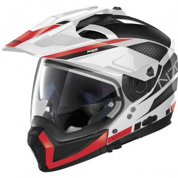 Nolan Casco Adventure N70-2 X Earthquake N-COM Blanco Metal 49 y Nolan N70-2 X Earthquake 2023 N-Com Casco - Negro Blanco Rojo (M)