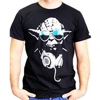 Star Wars Yoda Cool Hombre Camiseta Negro M 100% algodón Regular