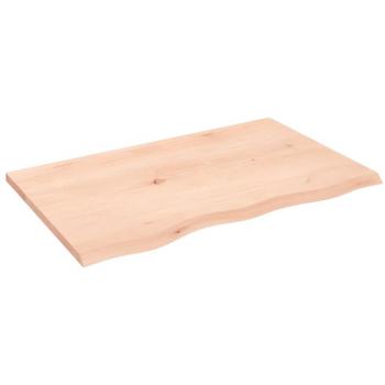 Estante de pared de madera maciza de roble sin tratar 80x50x2 cm
