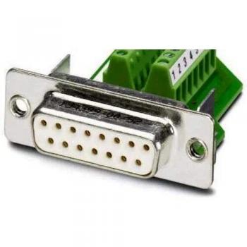 Conector D-sub Hembra 15 Pines Montaje en Panel Phoenix Contact VS-15-BU-DSUB/16-MPT-0,5 1688094