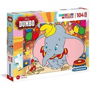 Clementoni - Puzzle infantil 104 Maxi Piezas Dumbo, puzzle infantil de piezas grandes, a partir de 4 años