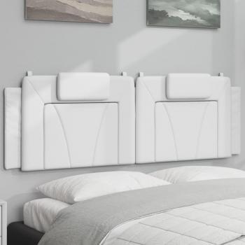 Cabecero de cama acolchado en cuero sintético blanco 160 cm