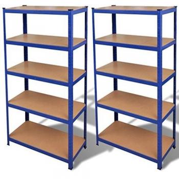 vidaXL Storage Shelf Blue 2 pcs