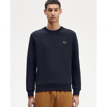 Fred Perry Men's Crew Neck Sweatshirt - Navy/Dark Caramel R63 - XXL - Male