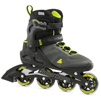 Patines en línea unisex para adulto Rollerblade Macroblade 80, color negro y lima, talla 38