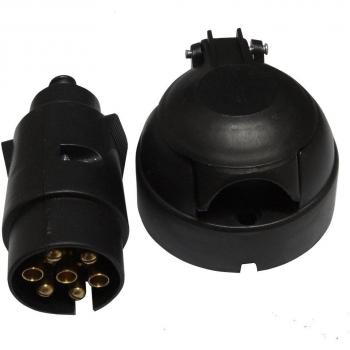 AERZETIX: Adaptadores de enchufes 7 pines macho y hembra para remolque C3645