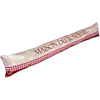 Nappes du Monde - Bloqueador de corrientes de aire para parte inferior de puertas, motivo Maison du Bonheur, poliéster 85 x 15 cm
