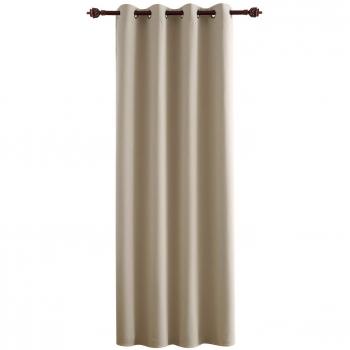 Deconovo Cortinas Termicas Aislantes Dormitorio Decoración Ventanas para Habitacion Moderna con Ojales de Metal 1 Panel 140 x 240 cm Beige Oscuro
