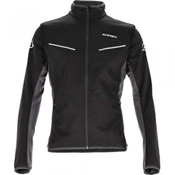 Chaqueta Softshell Acerbis Track Negro-Gris, características: diseño moderno, material resistente al agua, forro interior cálido, múltiples bolsillos, ajuste ergonómico, reflectores para mayor visibilidad en condiciones de poca luz
