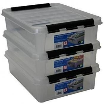 Orthex 35890703 Juego de 3 Clipbox Smart Store Classic 14 caja plástico 40 x 30 x 24 cm, transparente