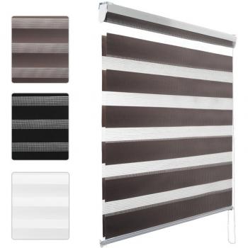 Kinlo® 60/80/90/100 * 150 cm – estor veneciano opaco sin perforación) ni corona de poliéster para ventana de oficina/salón/dormitorio, poliéster, gris, 80*150CM