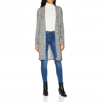 Only Onlbilla L/s Cardigan Jrs, Chaqueta Punto para Mujer, Marrón Light Grey Melange, 38