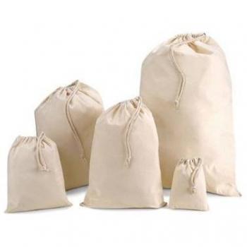 Natural Colour Cotton Drawstring Bags in a choice of size