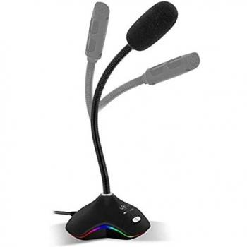 SPIRIT - EKO 300 - Micrófono Para Juegos y Transmisión en Vivo - Retroiluminación LED RGB 15 Modos + Flexible + Sonido de alta calidad conFfiltro de Reducción de Ruido + Base Antideslizante