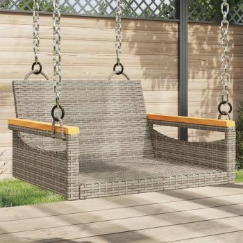 Gray Poly Rattan Swing Bench 63x62x40 cm