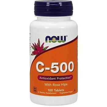 Now Foods Vitamin C-500 with Rose Hips - 100 Tablets