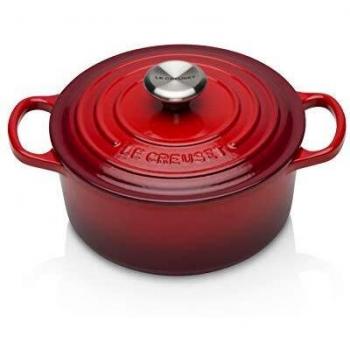 LE CREUSET Signature Enamelled Cast Iron Round Casserole Dish With Lid, 18 cm, 1.8 Litre, Cerise, 211771806