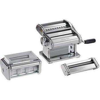 Marcato Pasta Set Máquina para Pasta Manual con Accesorios Incluido, Acero Cromado, Plata, 20 X 20.7 X 15.5 Cm