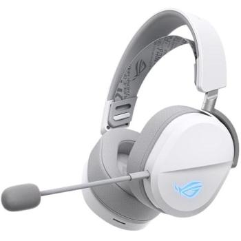 Auriculares Gaming ASUS ROG Pelta Blanco - Inalámbricos y con Cable, Conectividad Tri-Mode, Retroiluminación Multicolor, Membranas de 50mm y Micrófono Ultradelgado