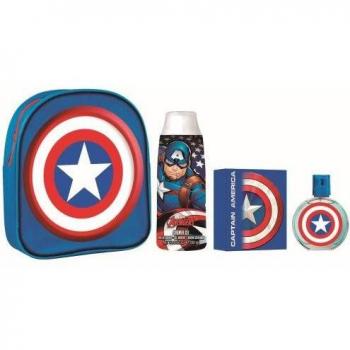 Captain America Kids Gift Set: Eau de Toilette 50ml, Shower Gel 300ml, and Backpack