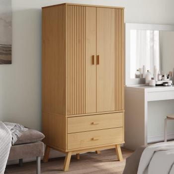 Armario OLDEN de madera maciza de pino marrón 76,5x53x172 cm