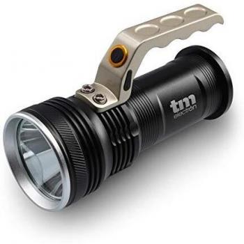 Tm Electron TMTOR015N TMTOR015 Linterna portátil de Alta luminosidad con LED CREE XPE de 3W, Cuerpo de Aluminio y asa para Transporte, Negro