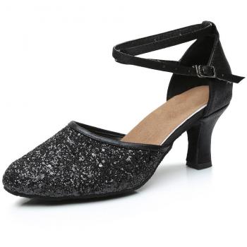 VASHCAMER - Zapatos de Baile de Tacón para Mujer Negro 35