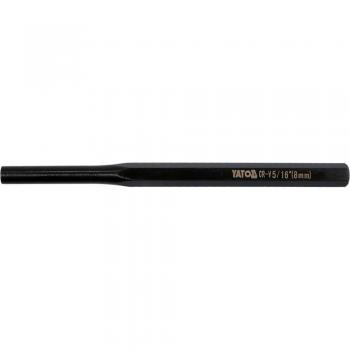 Yato YT-47146 Punzón y Botador - Herramienta de acero al carbono, longitud de 150 mm, diámetro de 4 mm, acabado en niquelado, ideal para trabajos de perforación y marcado en metal