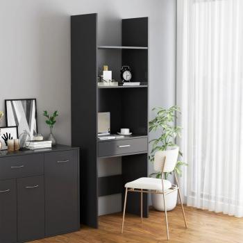 Estantería de aglomerado y madera contrachapada gris 60x35x180 cm