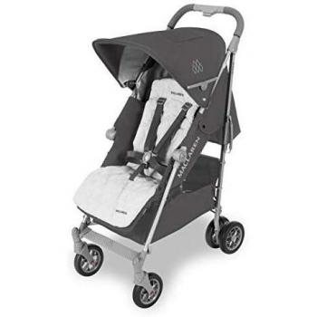 Maclaren Techno XLR Arc silla de paseo para recién nacidos de hasta 25 kg, Capota extensible y asiento reclinable, Saco de invierno para pies y un protector para lluvia incluidos, Gris oscuro/plateado