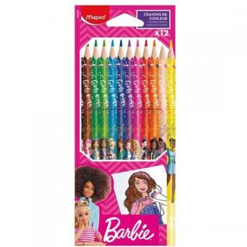 Estuche de 12 lápices de colores Barbie