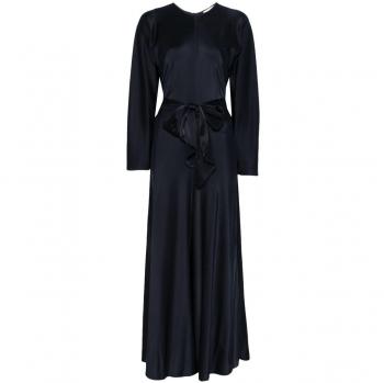Forte Forte Women's Blue Silk Satin Maxi Dress with Keyhole Detail, Size M, Style 12891MYDRESS5000