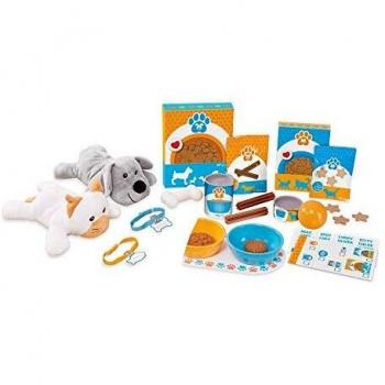Melissa & Doug Juguete para alimentar y jugar con los animales con 2 mascotas de peluche, 26 piezas