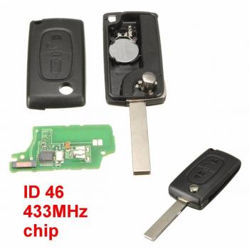 KaTur 2 Botón - Carcasa de Repuesto para Llave con Mando para Citroen Peugeot 207 307 407 308 407 607