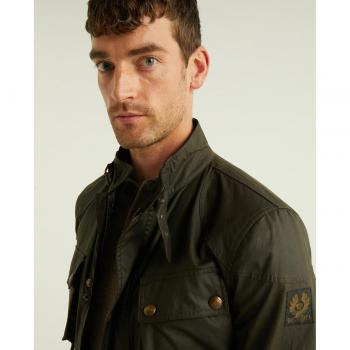 Men's Belstaff Waxed Trialmaster Jacket - Faded Olive Green - Size 44/XX-Large