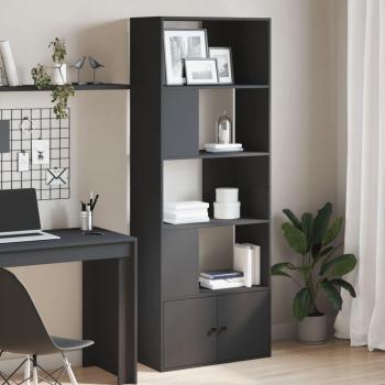 Estantería de madera de ingeniería 70x36x189 cm en Blanco, Negro y Roble Sonoma - Mueble de Almacenaje para Oficina, Estudio y Dormitorio
