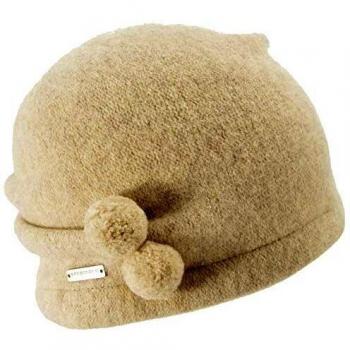 Seeberger Gorro de mujer Beanie de lana cocida | Walkbeanie con mini pompón | Talla única | otoño/invierno Arena Talla única
