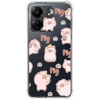 Funda Silicona Antigolpes para Xiaomi Poco C65 con Diseño de Cerdos