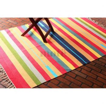 Mote 120 x 180 cm/4 'x6' hecho a mano multicolor de rayas alfombra de área, estilo: 2295