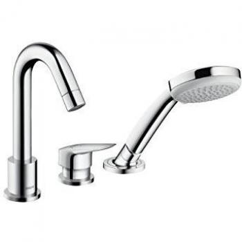 Hansgrohe 71310000 Logis Grifo de 3 agujeros para borde de bañera, Cromo