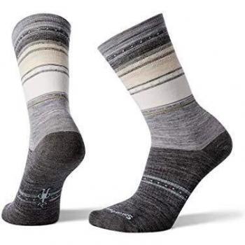 Smartwool Women's Sulawesi Stripe Crew Calcetines, Gris