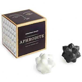 Salero y pimentero Afrodita de Jonathan Adler, salero en un juego, a juego con el estaño y el objeto de Georgia