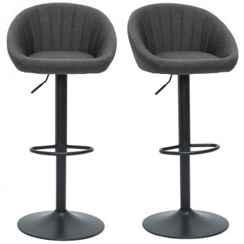 Set de 2 taburetes de cocina ajustables de diseño gris sheru Miliboo