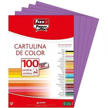 Fixo paper 11110467 z paquete de cartulinas a4 z 100 unidades color morado 180g